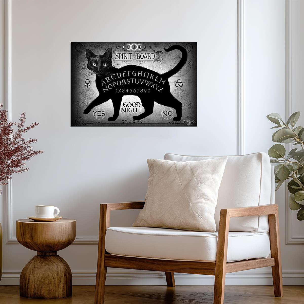 Black Cat Witches Spirit Board | Alchemy of England Gothic Art | Ouija Poster - Graphic & Art Poster
