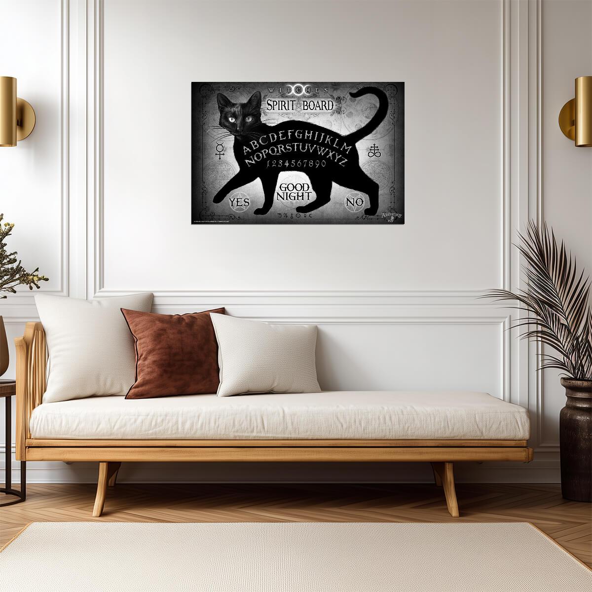 Black Cat Witches Spirit Board | Alchemy of England Gothic Art | Ouija Poster - Graphic & Art Poster