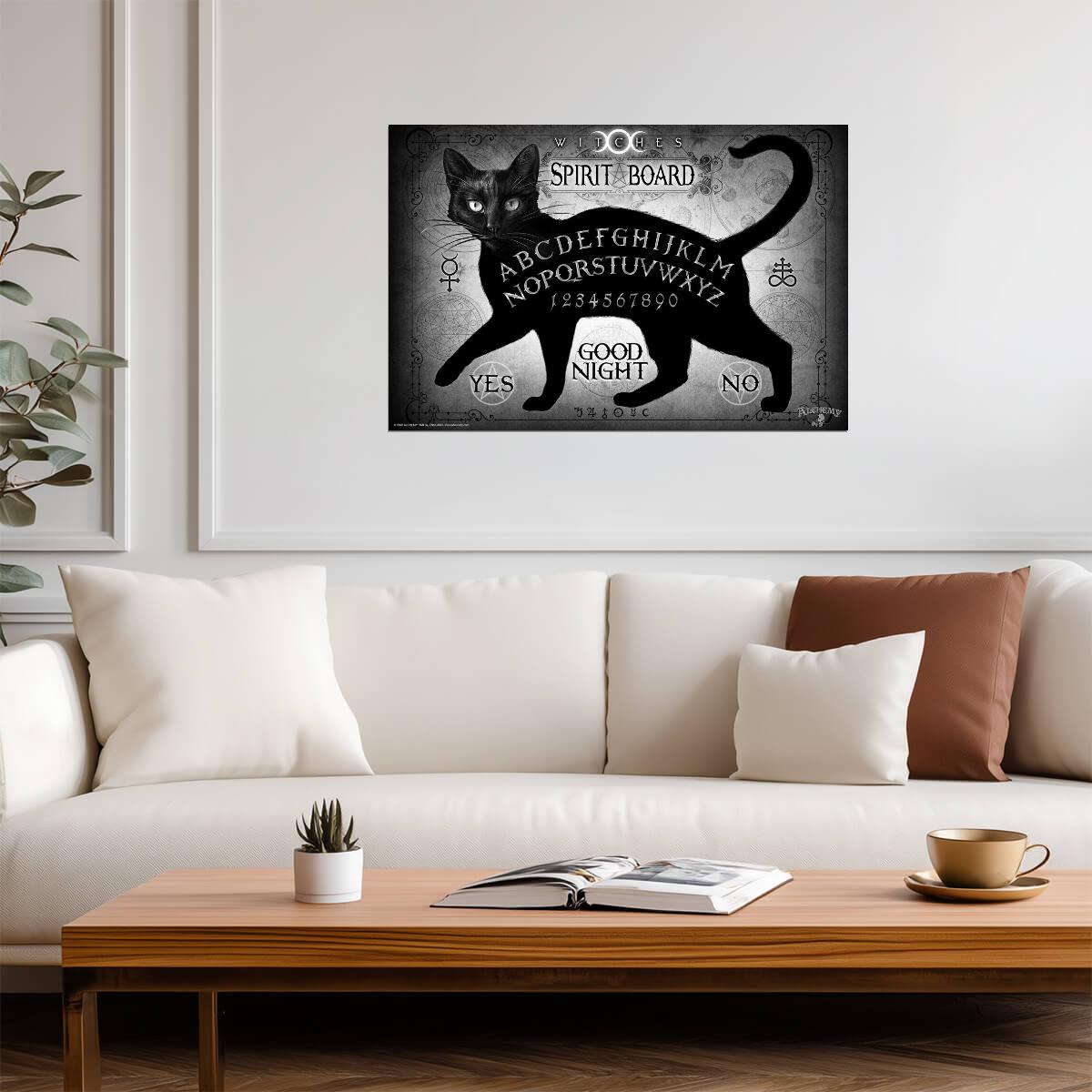 Black Cat Witches Spirit Board | Alchemy of England Gothic Art | Ouija Poster - Graphic & Art Poster