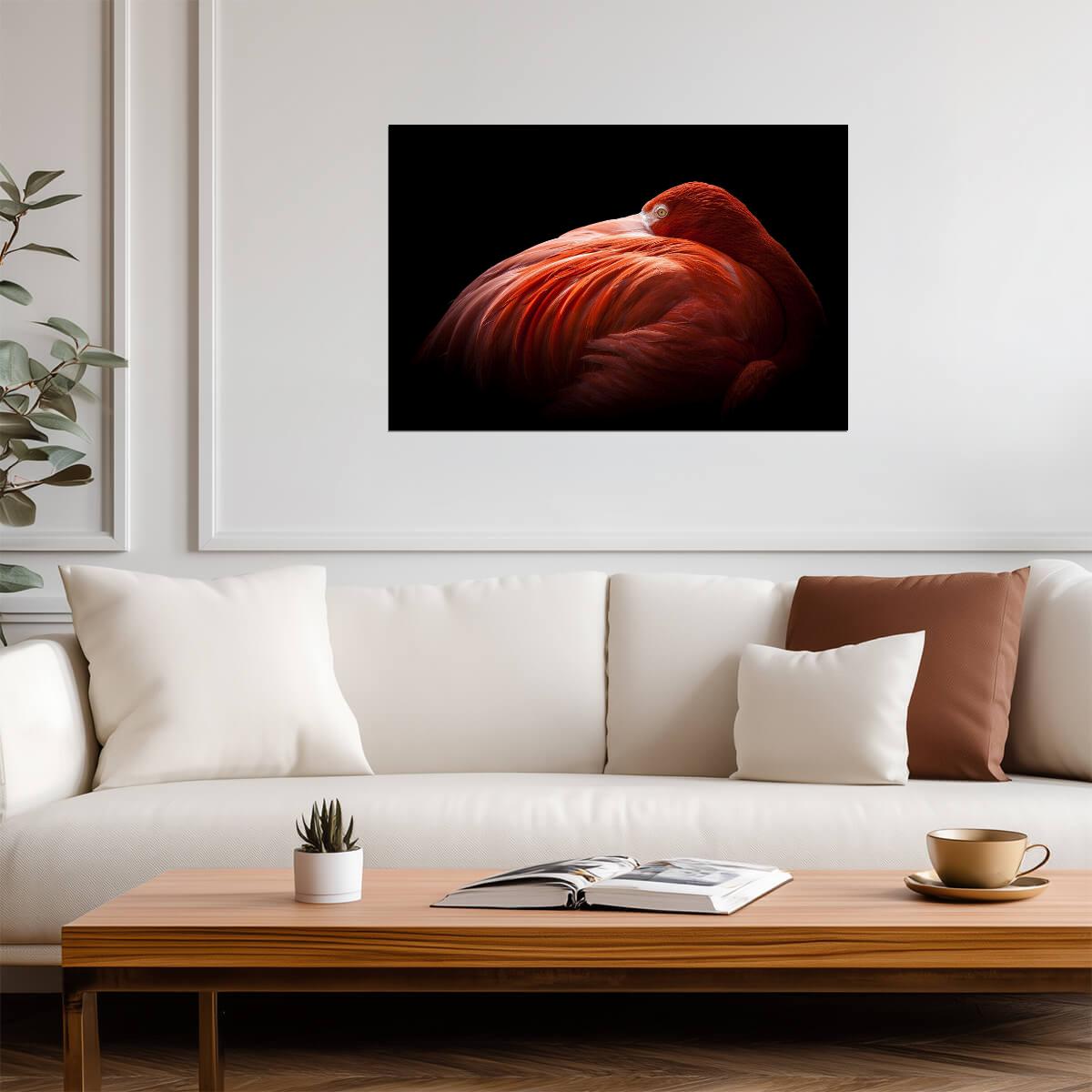 Pink Flamingo Portrait | Wildlife Photography Print | Tropical Bird Poster - Photography Poster