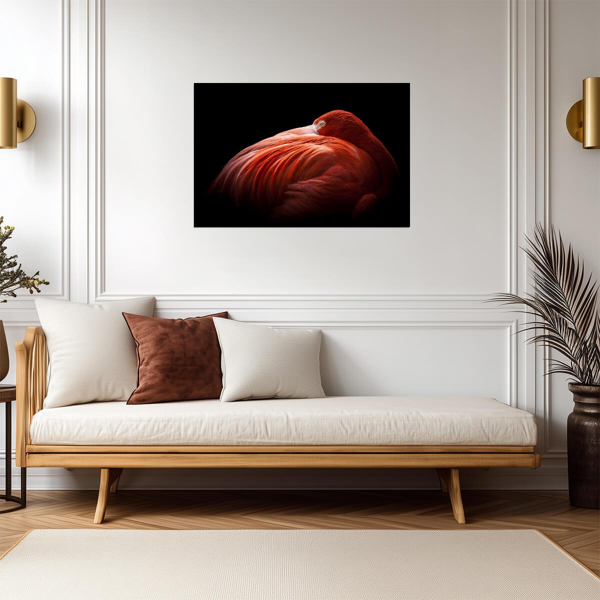 Pink Flamingo Portrait | Wildlife Photography Print | Tropical Bird Poster - Photography Poster