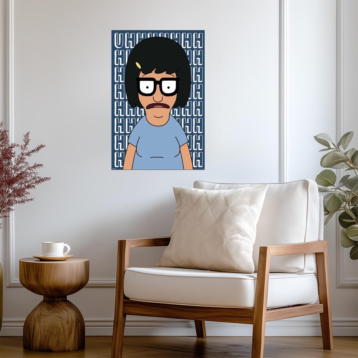 Bob's Burgers Tina Belcher Portrait | Uhhh Background Pattern | Animated TV Show Poster - Movies & TV Poster