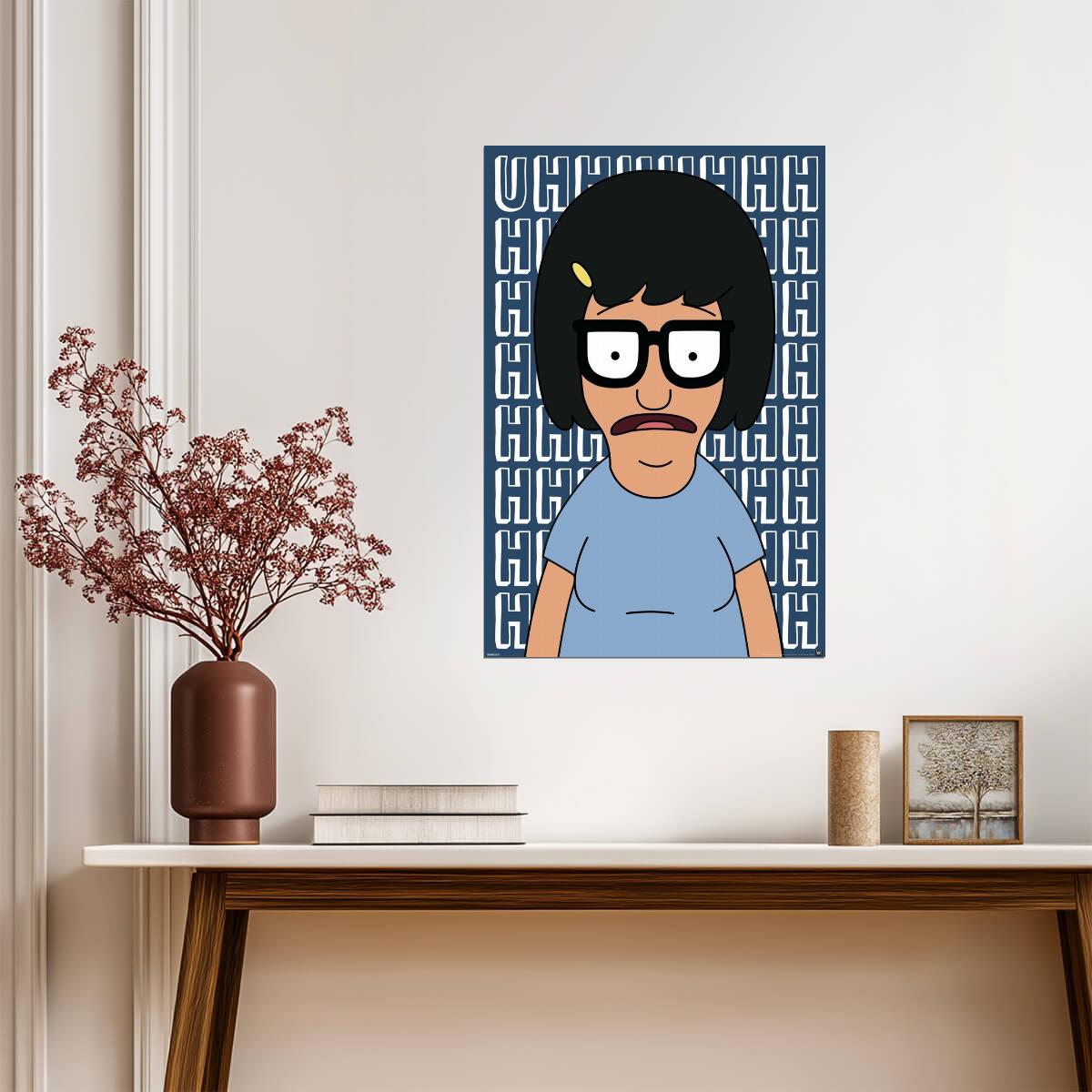 Bob's Burgers Tina Belcher Portrait | Uhhh Background Pattern | Animated TV Show Poster - Movies & TV Poster