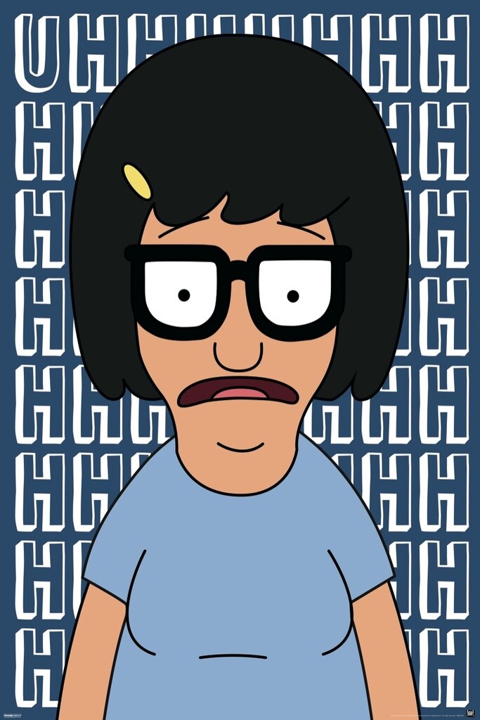 Bob's Burgers Tina Belcher Portrait | Uhhh Background Pattern | Animated TV Show Poster - Movies & TV Poster