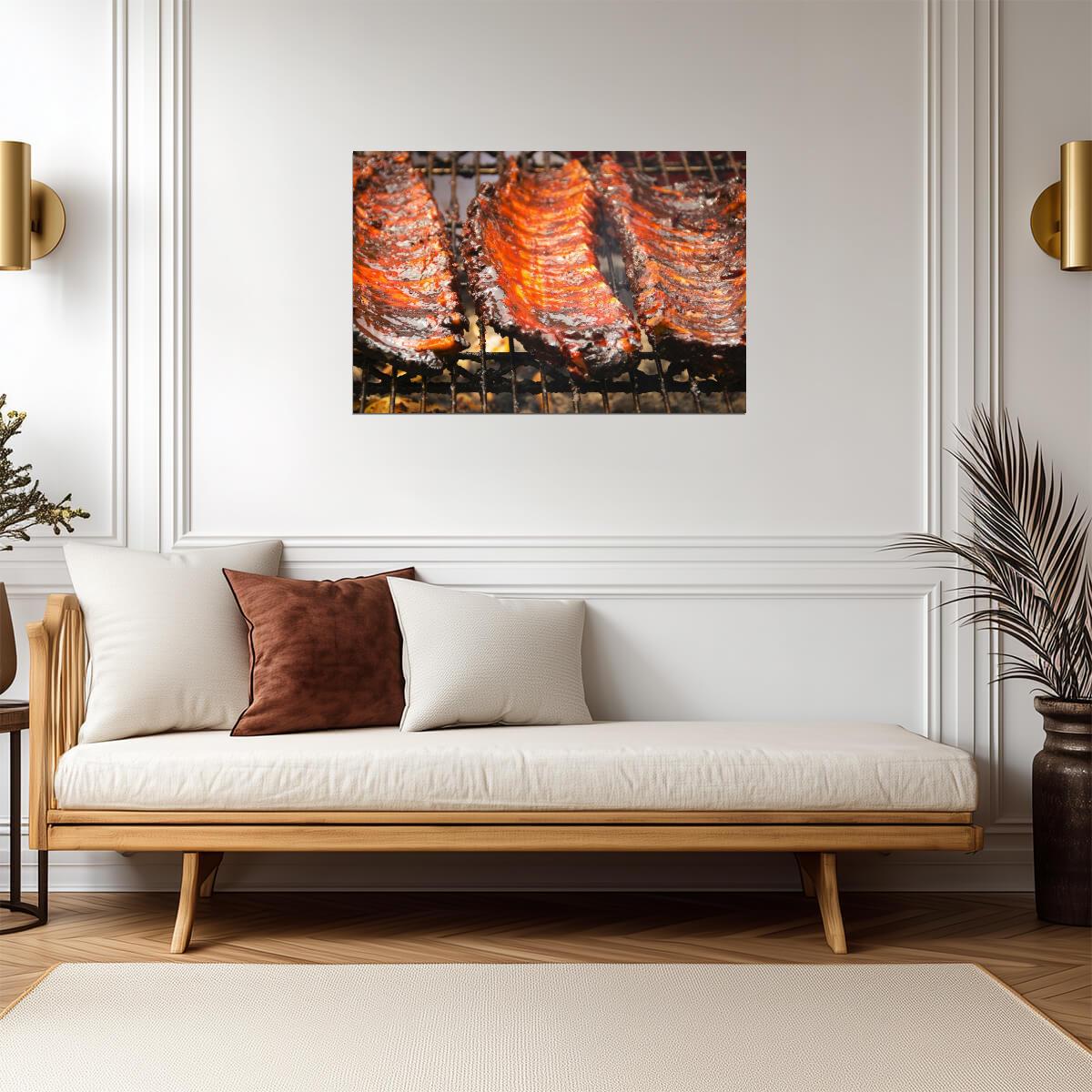 Barbecued Spareribs Photograph | BBQ Pit Wall Art | Food & Drink Poster - Photography Poster
