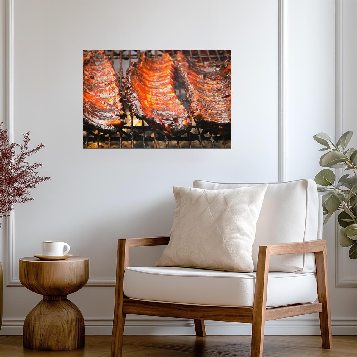 Barbecued Spareribs Photograph | BBQ Pit Wall Art | Food & Drink Poster - Photography Poster