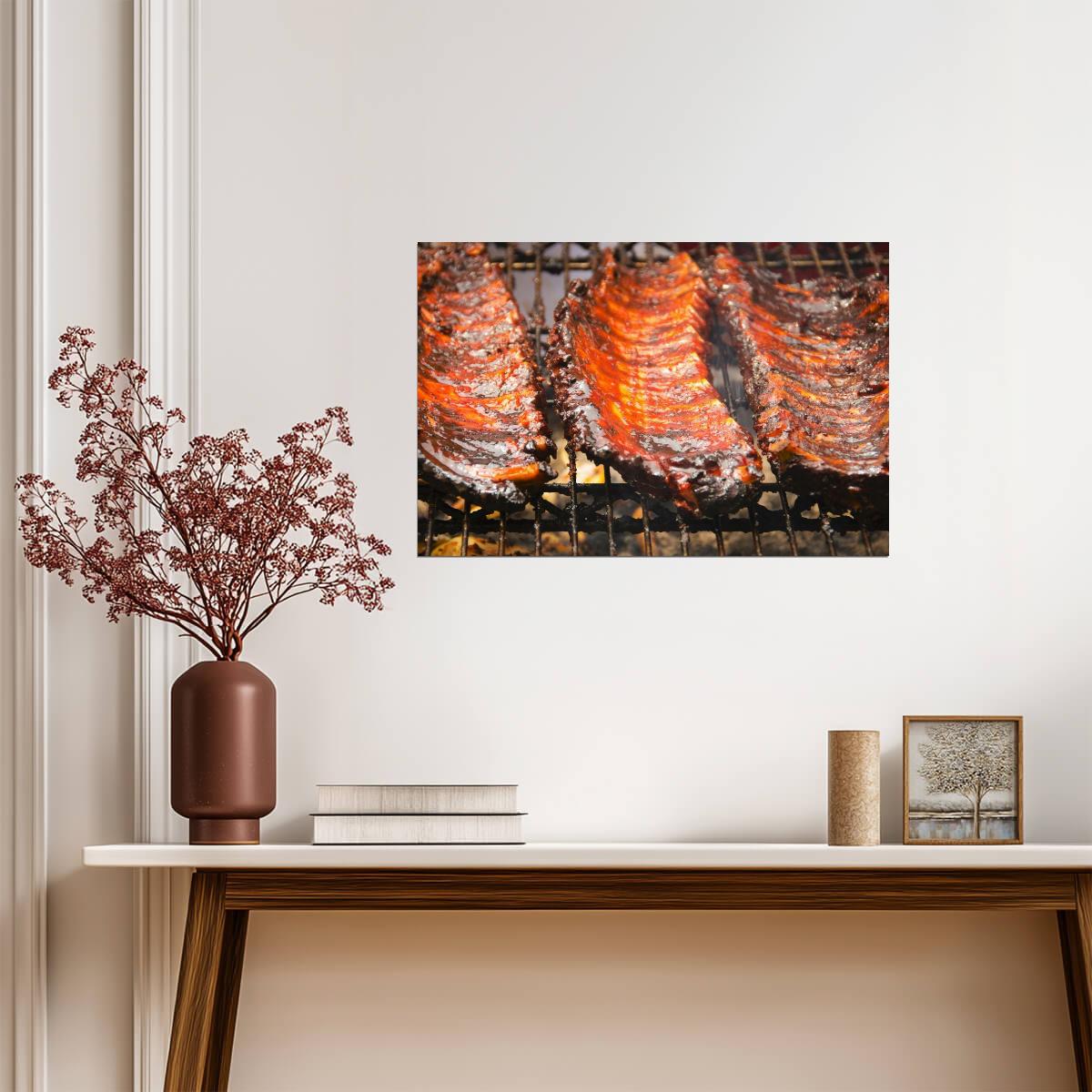 Barbecued Spareribs Photograph | BBQ Pit Wall Art | Food & Drink Poster - Photography Poster