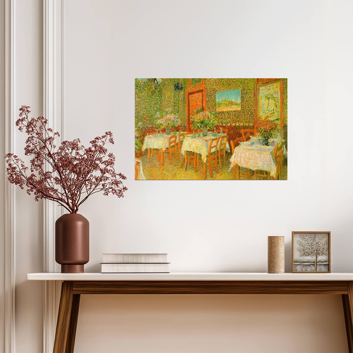 Vincent Van Gogh "Interior of a Restaurant" | Post-Impressionist Art | Classic Painting Poster - Graphic & Art Poster