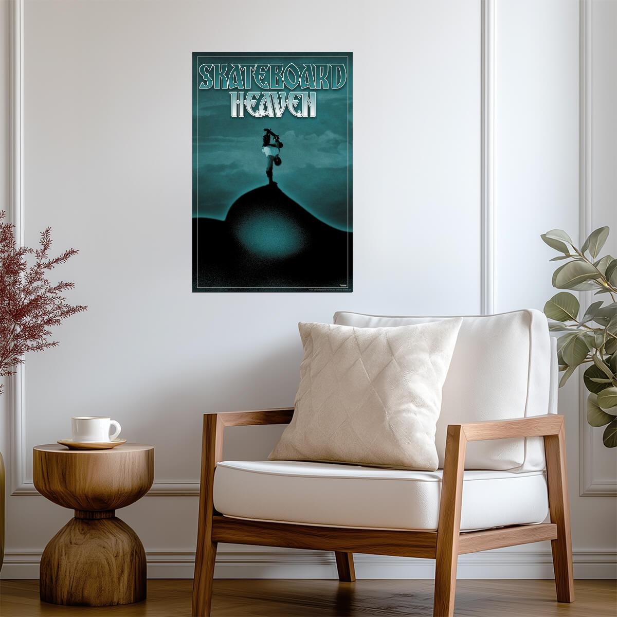 "Skateboard Heaven" | Funny Skateboarding Sign | Skater Room Decor Poster - Type & Quotes Poster