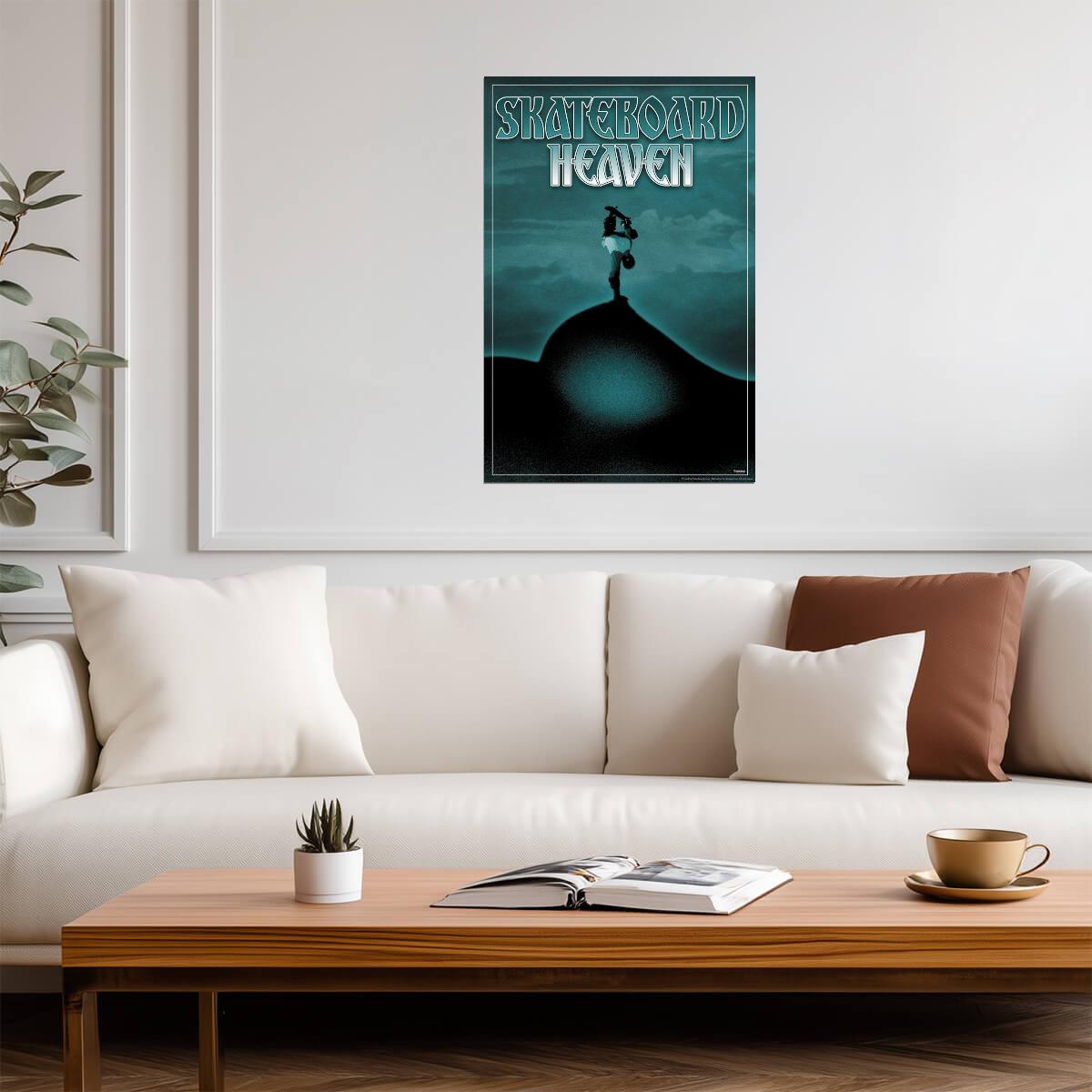 "Skateboard Heaven" | Funny Skateboarding Sign | Skater Room Decor Poster - Type & Quotes Poster