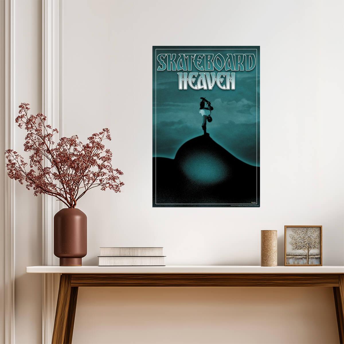 "Skateboard Heaven" | Funny Skateboarding Sign | Skater Room Decor Poster - Type & Quotes Poster