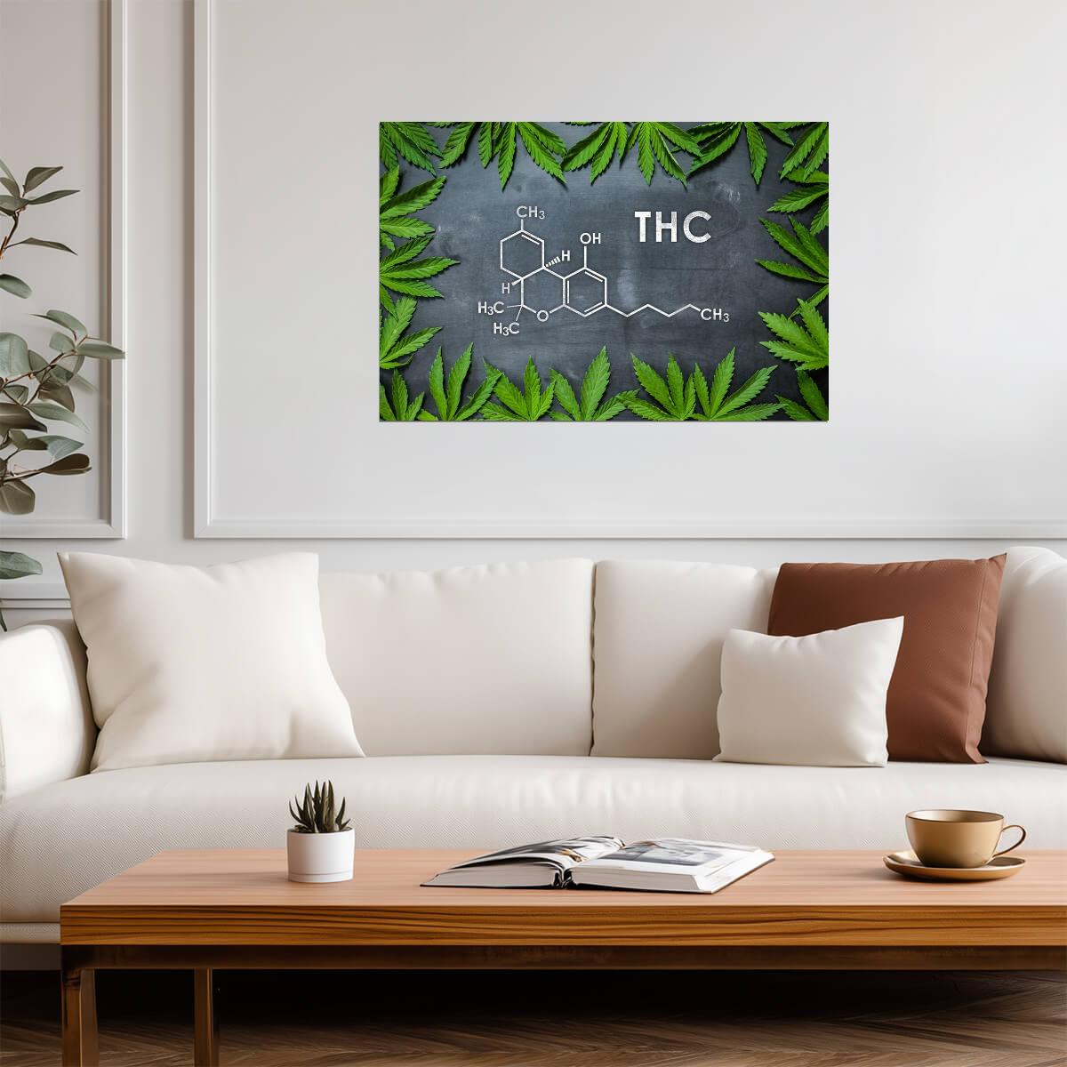 THC Marijuana Molecule | "The Happy Molecule" | Funny Science Poster - Type & Quotes Poster
