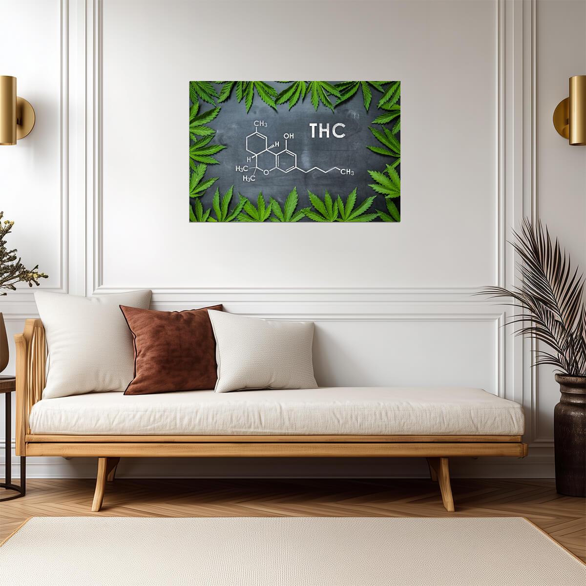 THC Marijuana Molecule | "The Happy Molecule" | Funny Science Poster - Type & Quotes Poster