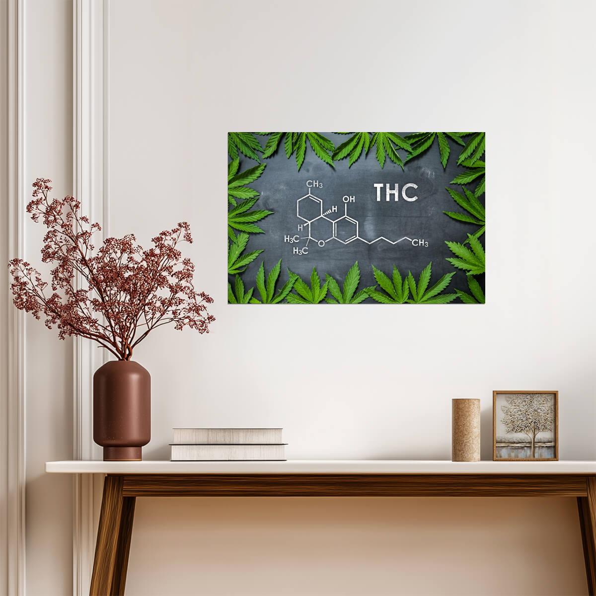 THC Marijuana Molecule | "The Happy Molecule" | Funny Science Poster - Type & Quotes Poster