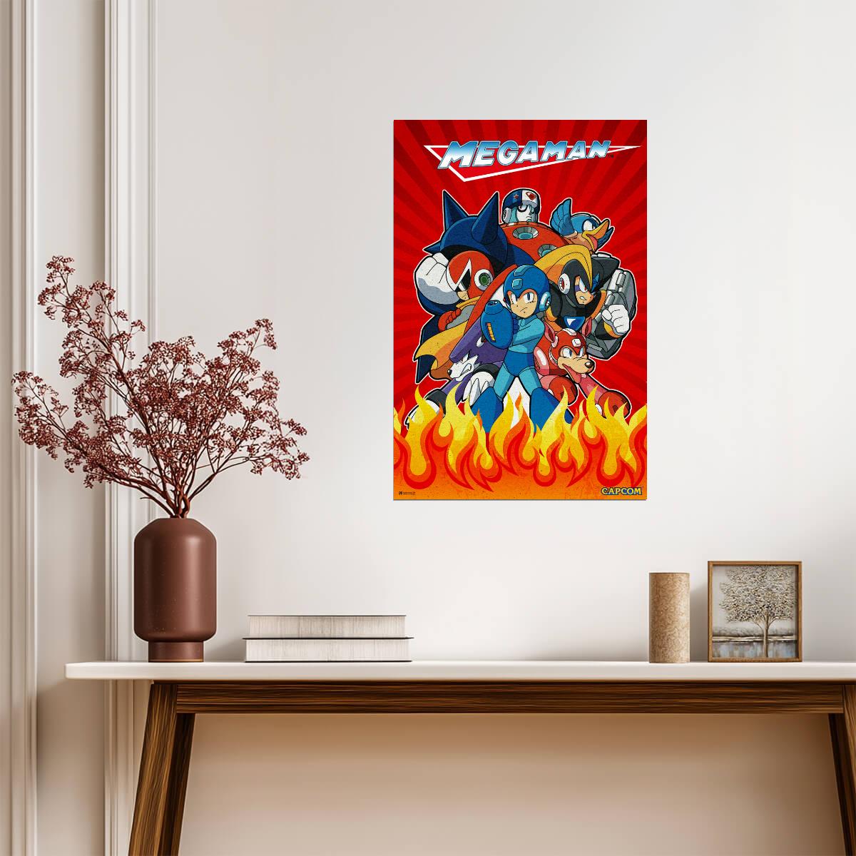 Mega Man Fire Storm | Video Game Poster | Classic Gaming Wall Art