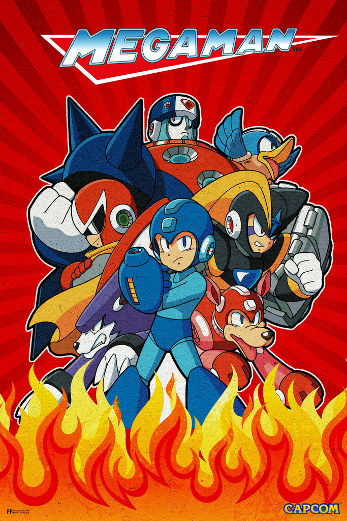 Mega Man Fire Storm | Video Game Poster | Classic Gaming Wall Art