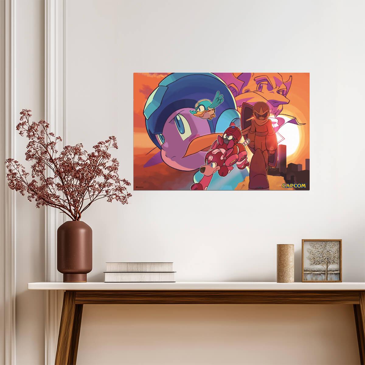 Mega Man Classic Pose | Art Print | Retro Gaming Wall Art