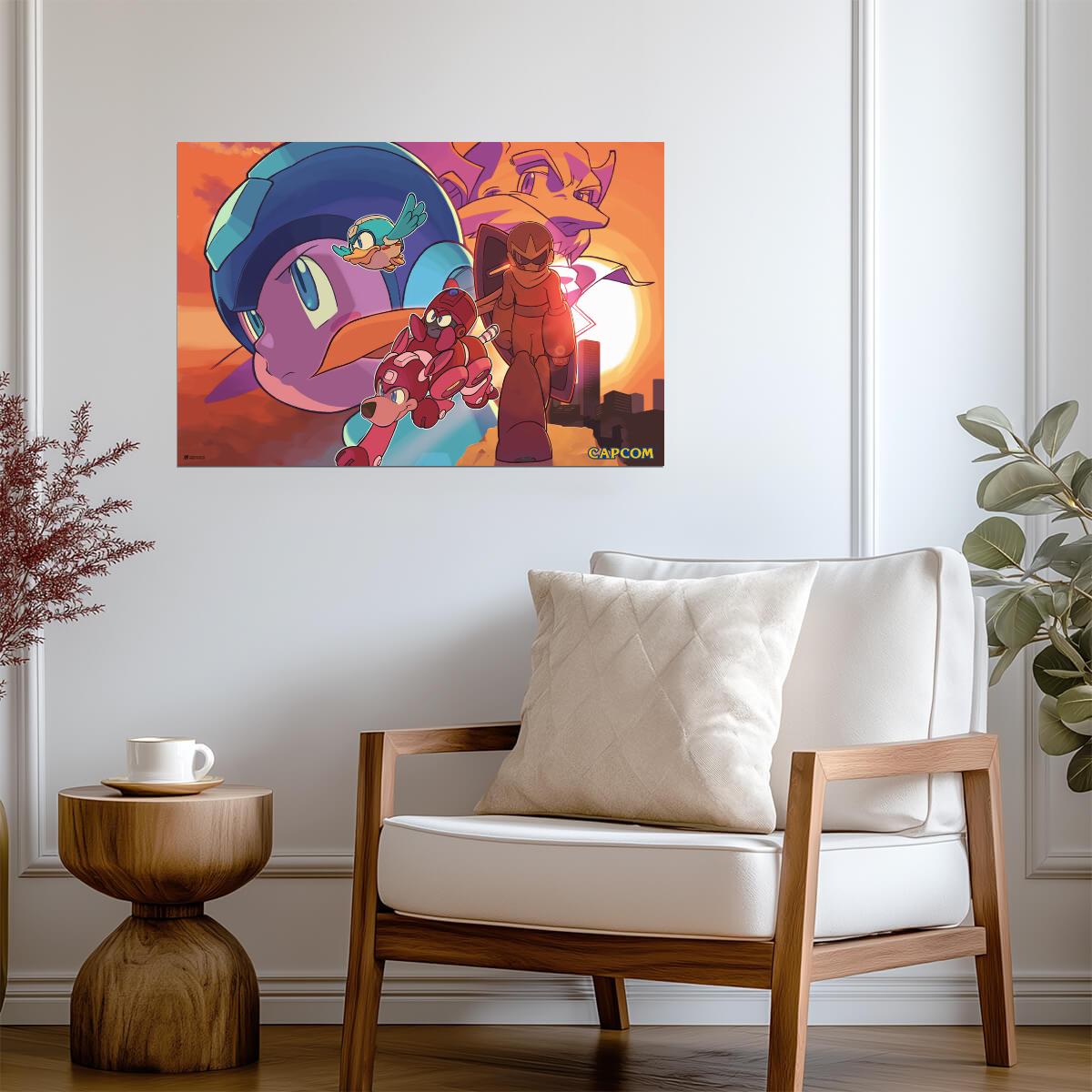 Mega Man Classic Pose | Art Print | Retro Gaming Wall Art