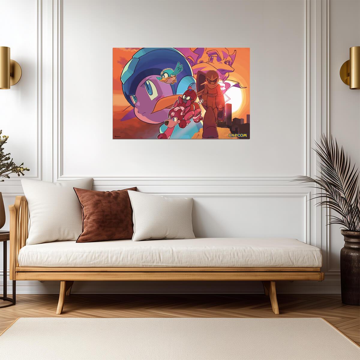 Mega Man Classic Pose | Art Print | Retro Gaming Wall Art