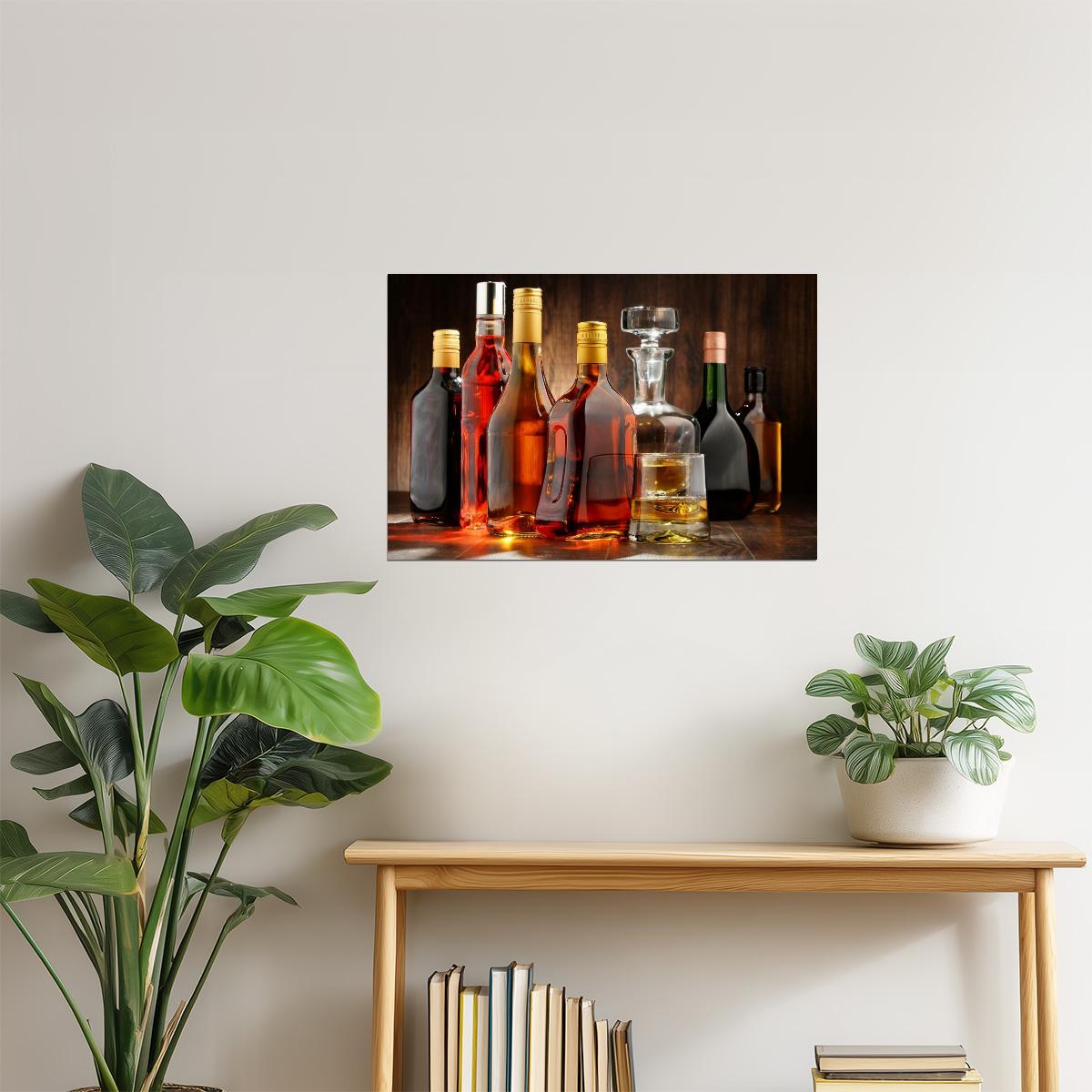 Whiskey Decanters Poster | Bar Photography | Man Cave Wall Art