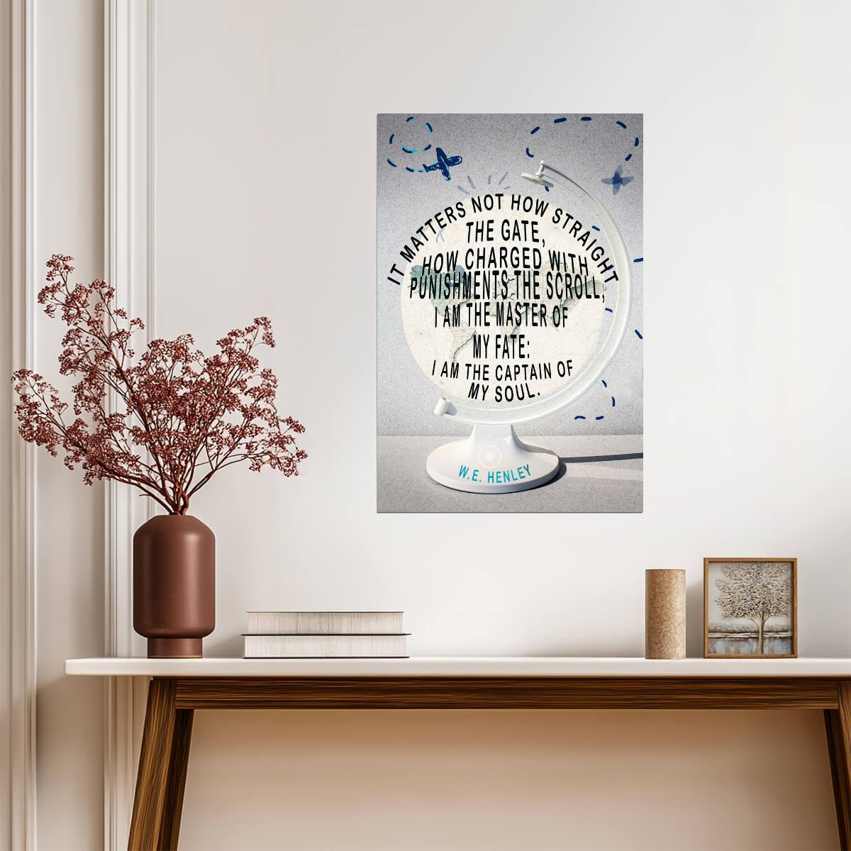 I Am The Master Of My Fate I Am The Captain Of My Soul | W E Henley Invictus Poem | Inspirational Quote Poster - Type & Quotes Poster