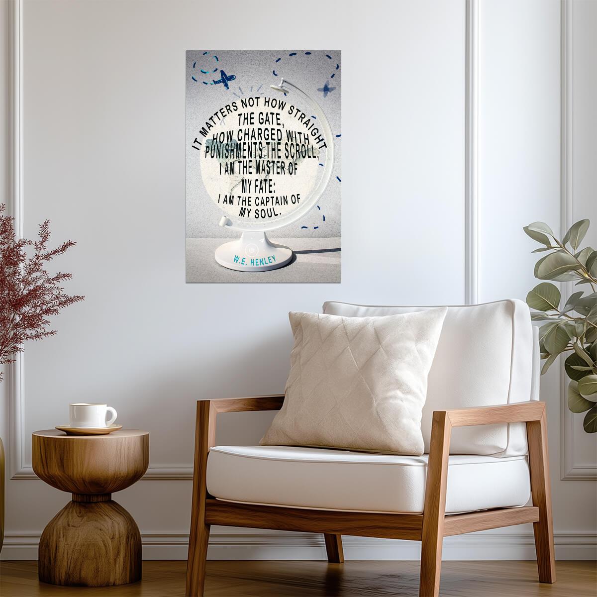 I Am The Master Of My Fate I Am The Captain Of My Soul | W E Henley Invictus Poem | Inspirational Quote Poster - Type & Quotes Poster