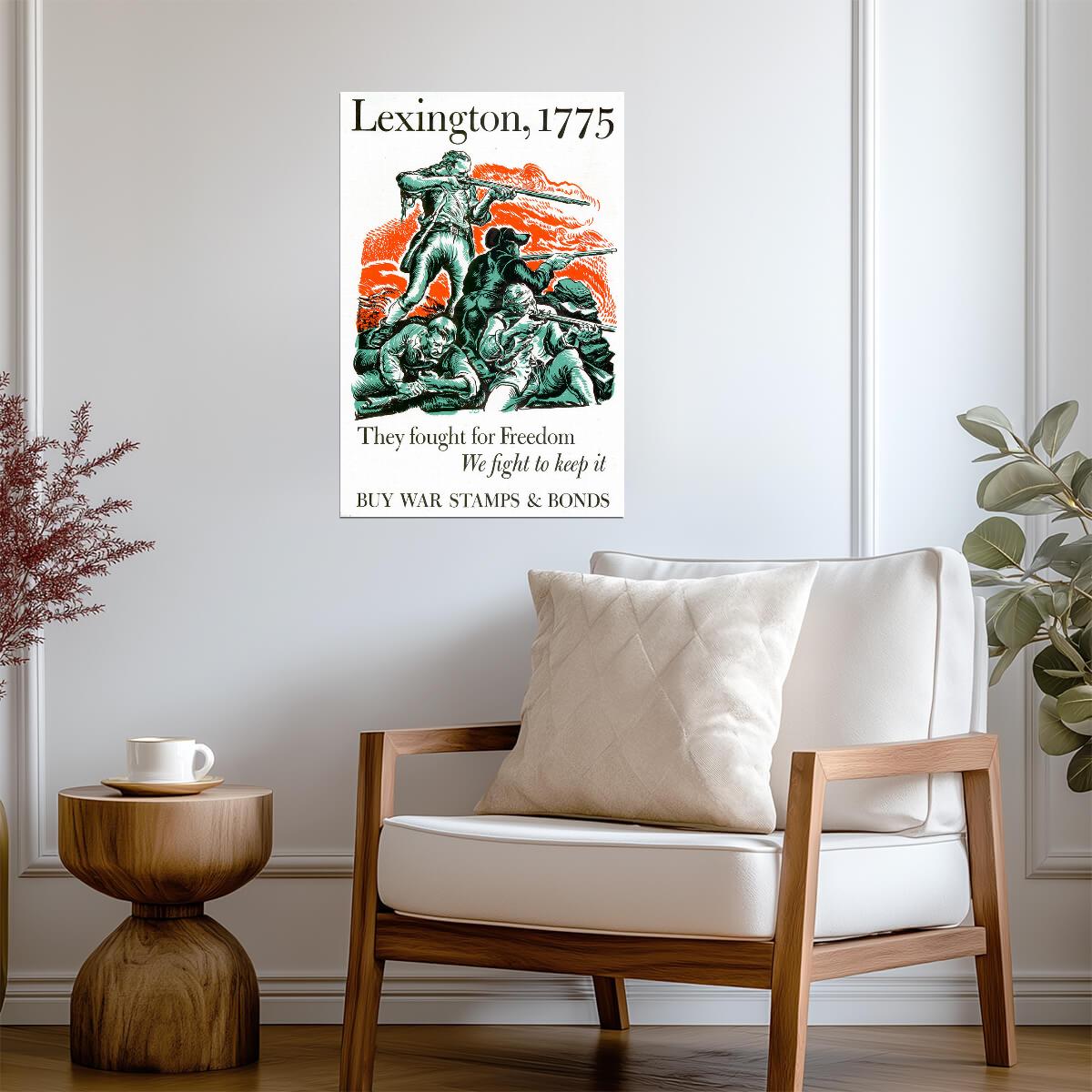 "They Fought for Freedom... Buy War Bonds" | Lexington 1775 Poster | Vintage Propaganda Art - Vintage & Retro Poster