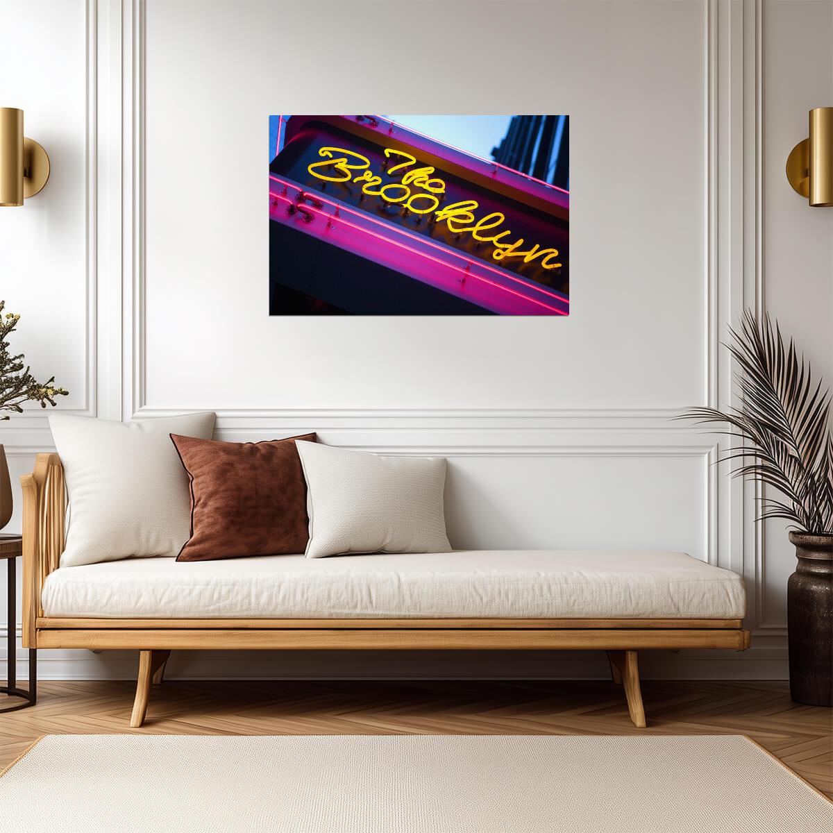 Brooklyn Neon Sign Photo | New York City Lights | Urban Photography Poster - Type & Quotes Poster