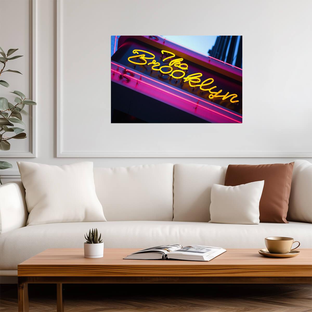 Brooklyn Neon Sign Photo | New York City Lights | Urban Photography Poster - Type & Quotes Poster