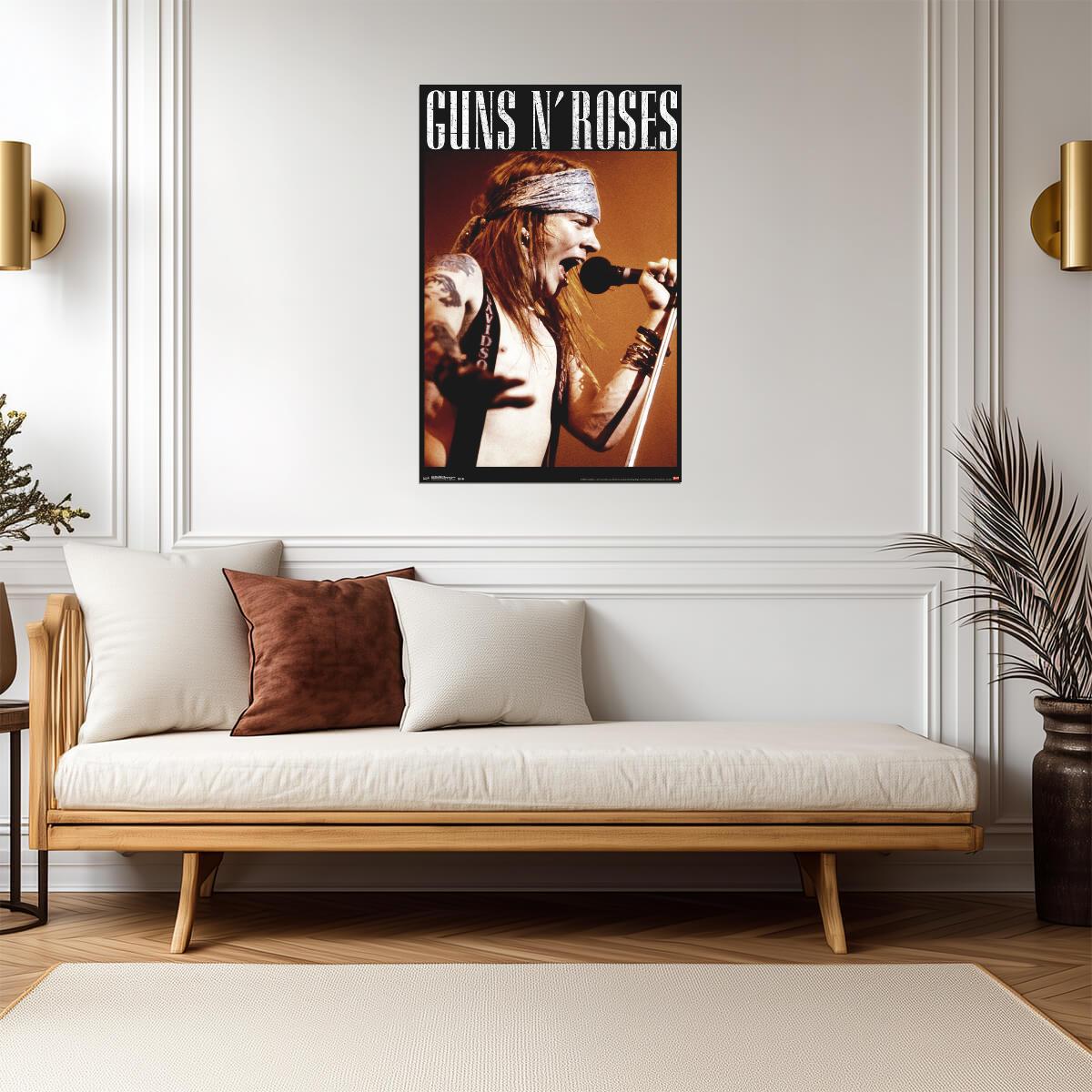 Guns N' Roses Axl Rose | Live Performance Concert Poster | Hard Rock Legend Art - Music Poster
