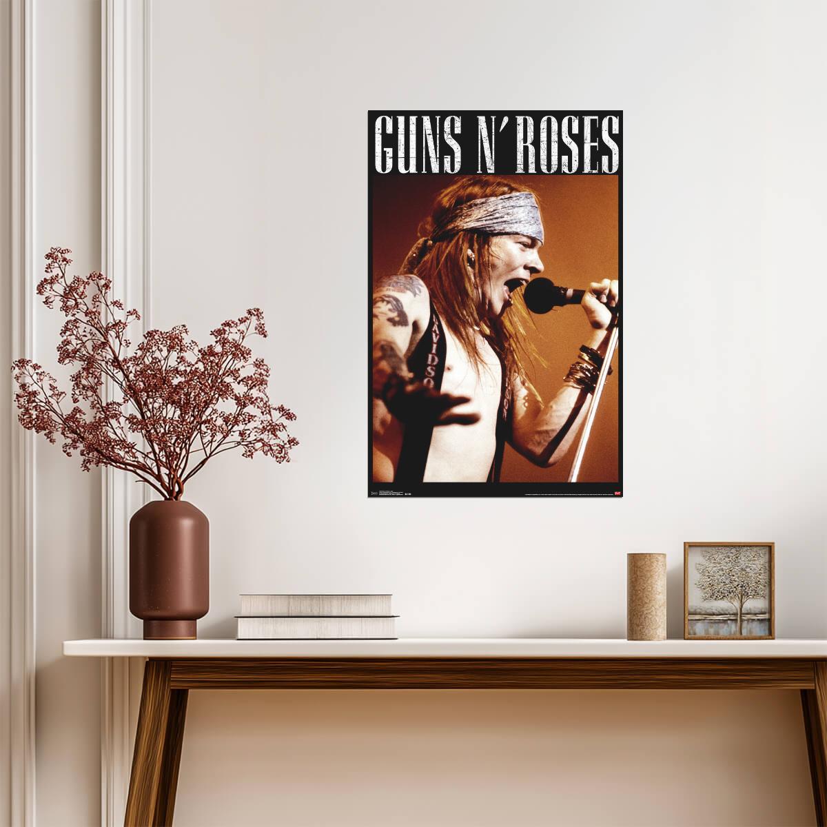 Guns N' Roses Axl Rose | Live Performance Concert Poster | Hard Rock Legend Art - Music Poster