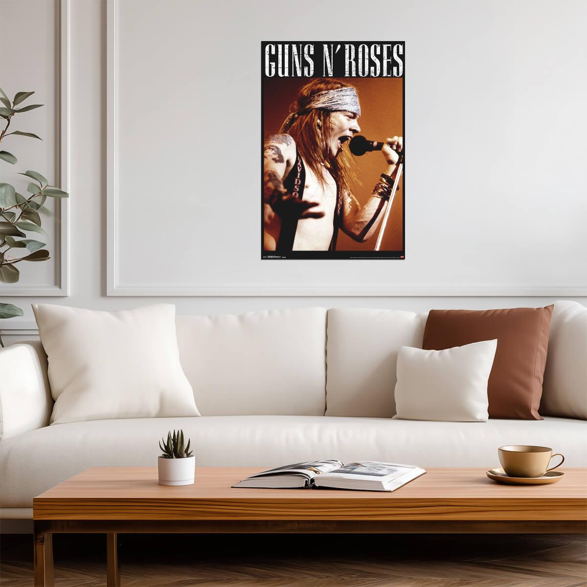 Guns N' Roses Axl Rose | Live Performance Concert Poster | Hard Rock Legend Art - Music Poster