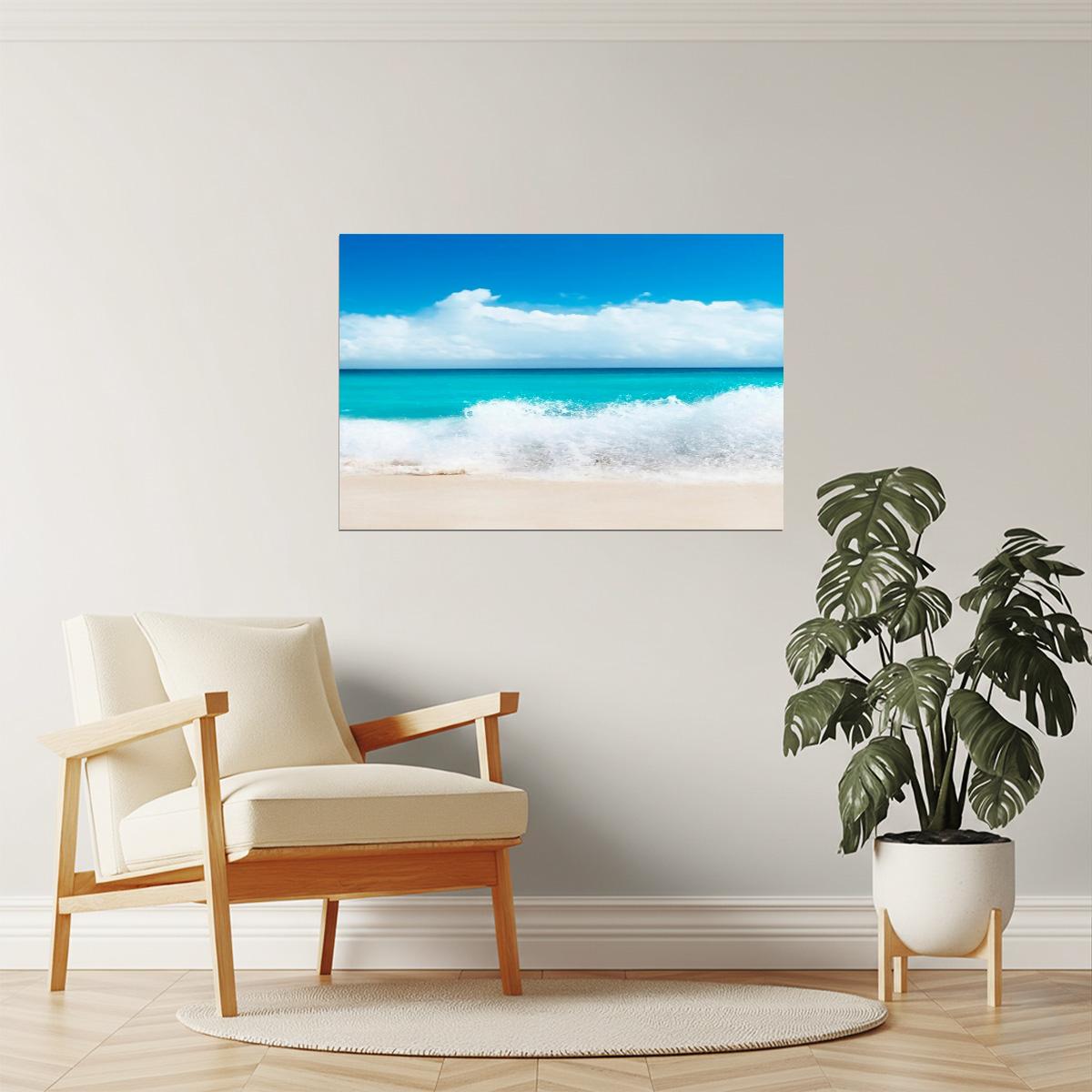 Breaking Ocean Wave Poster | Seascape Photography | Coastal Wall Art