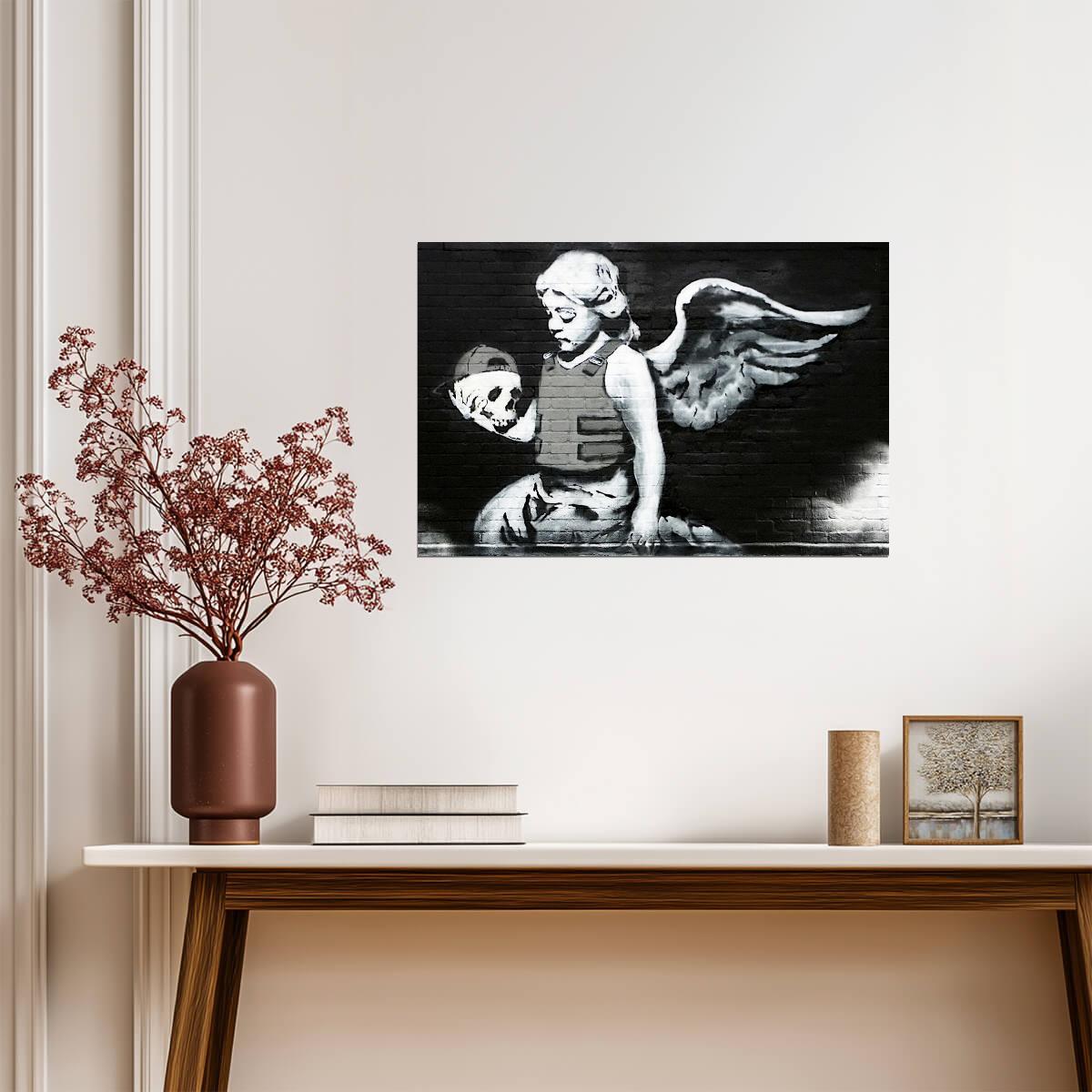 Banksy "Ozone's Angel" | Street Art Reproduction | Graffiti Wall Poster - Graphic & Art Poster