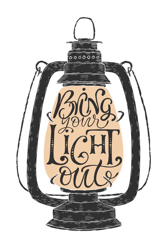 Bring Your Light Out | Vintage Lantern Motivational Poster