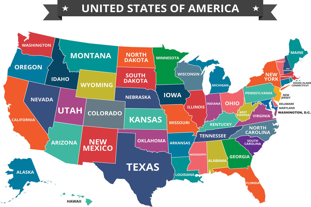USA Map | Classic Educational United States Classroom Map Poster