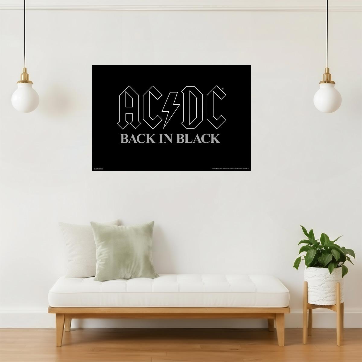 AC/DC Back in Black | Album Cover Poster | Hard Rock Wall Art