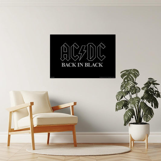 AC/DC Back in Black | Album Cover Poster | Hard Rock Wall Art