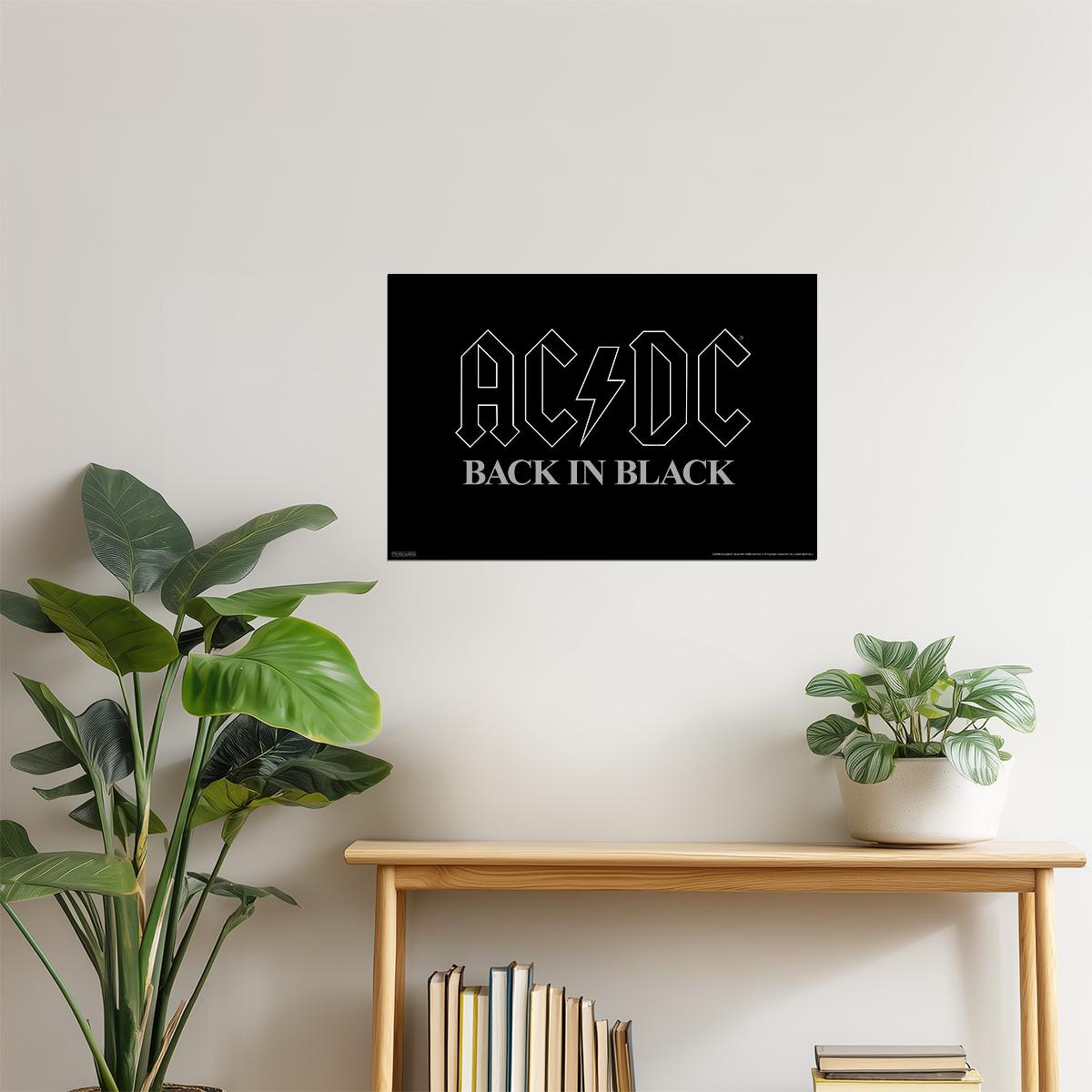 AC/DC Back in Black | Album Cover Poster | Hard Rock Wall Art