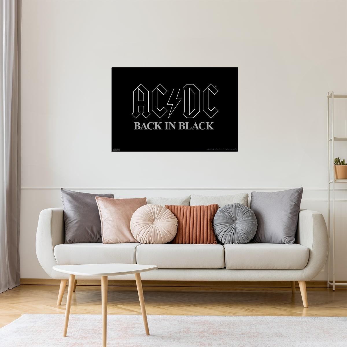 AC/DC Back in Black | Album Cover Poster | Hard Rock Wall Art
