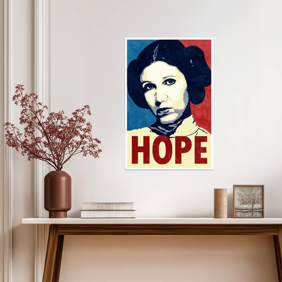 Princess Leia "Hope" Parody | Star Wars Propaganda Style | Sci-Fi Fan Art Poster - Movies & TV Poster