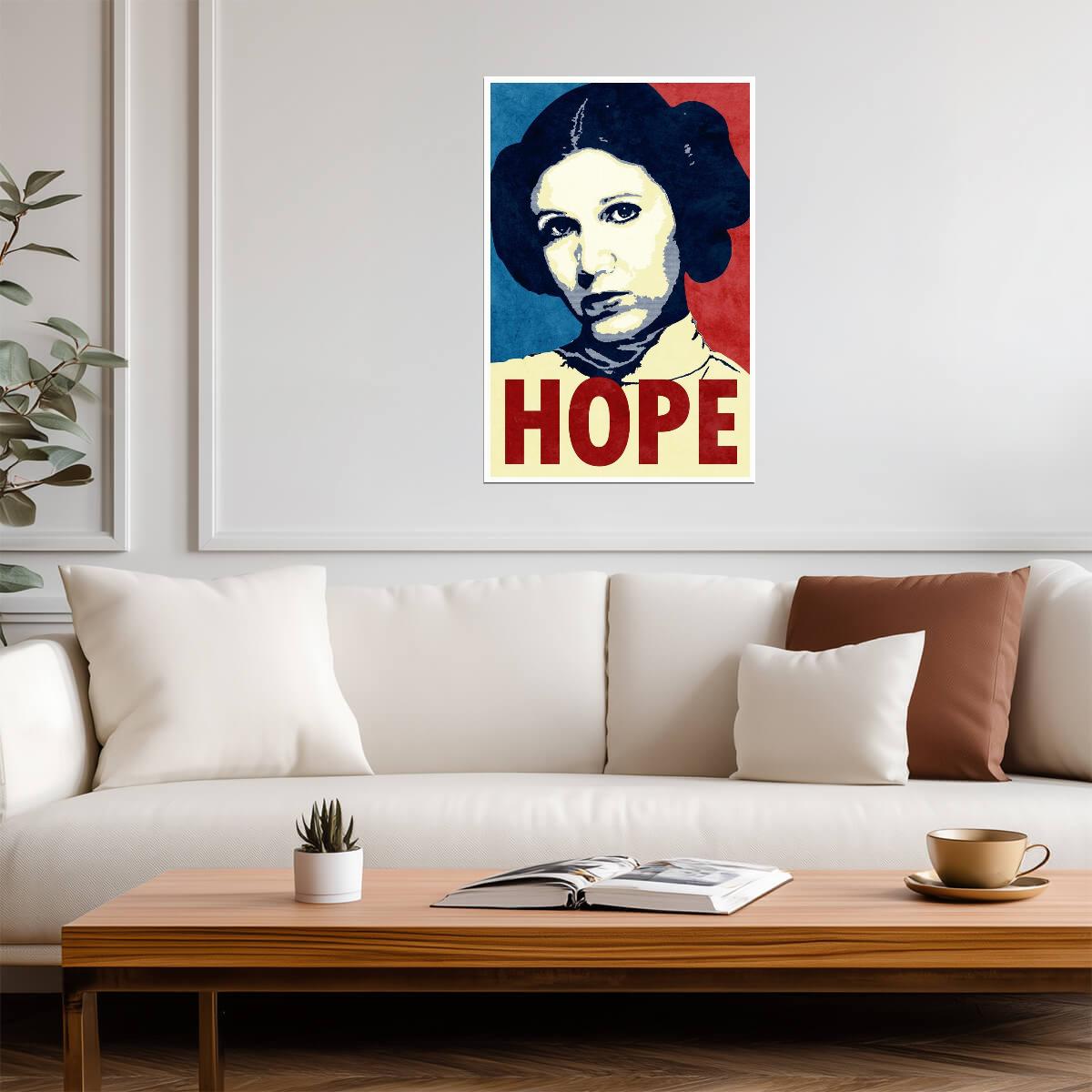 Princess Leia "Hope" Parody | Star Wars Propaganda Style | Sci-Fi Fan Art Poster - Movies & TV Poster