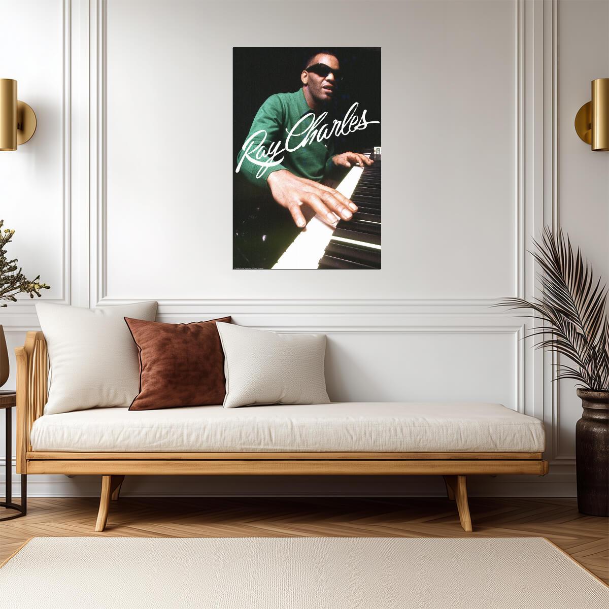 Ray Charles at the Piano | Music Legend Photography | Vintage Soul Musician Poster - Music Poster