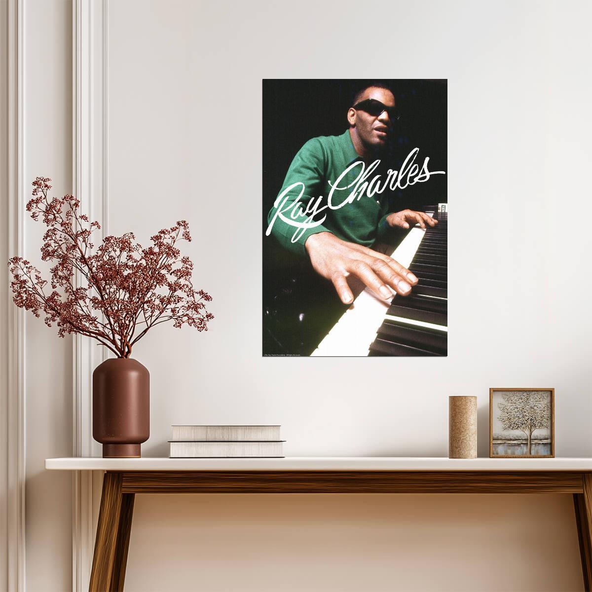 Ray Charles at the Piano | Music Legend Photography | Vintage Soul Musician Poster - Music Poster