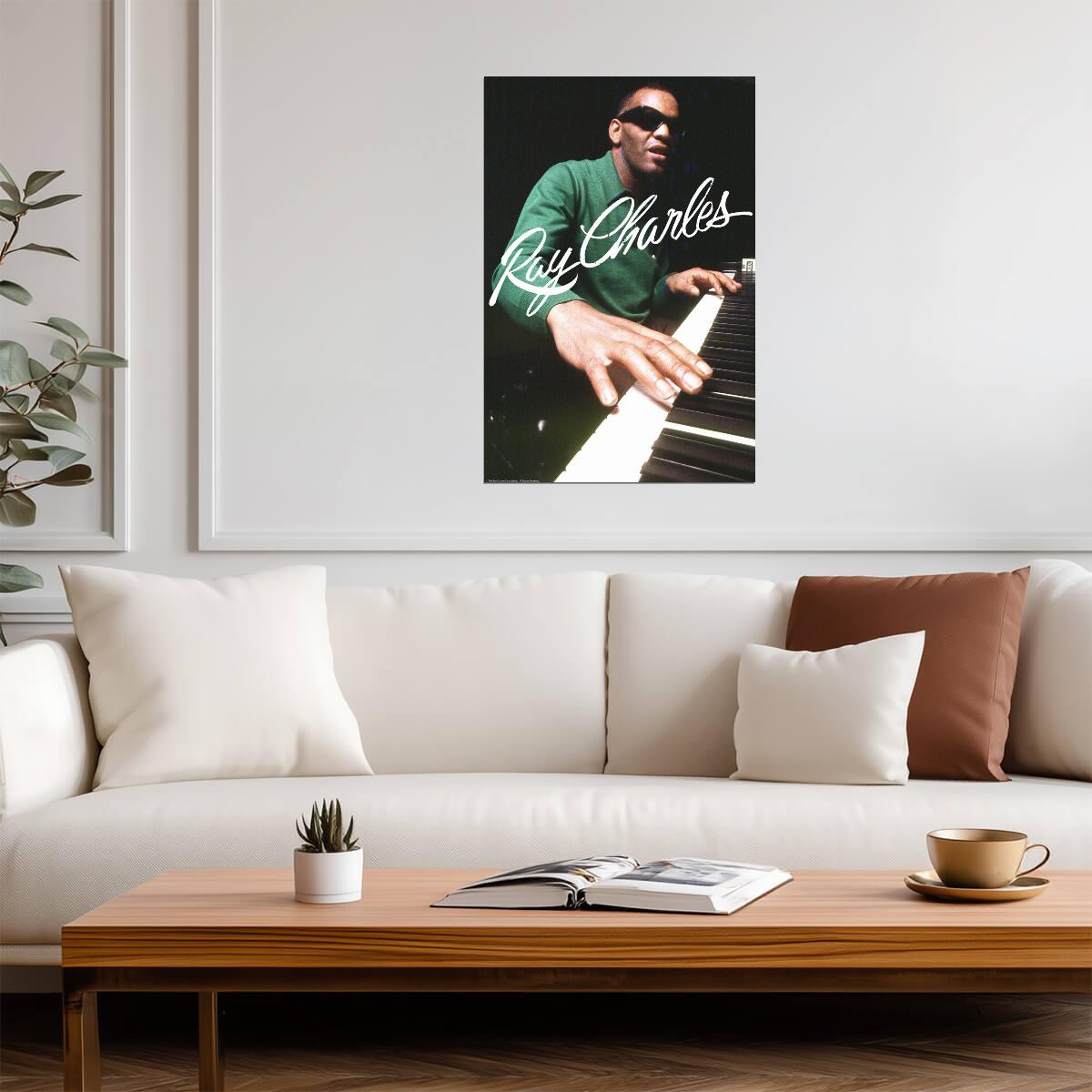 Ray Charles at the Piano | Music Legend Photography | Vintage Soul Musician Poster - Music Poster