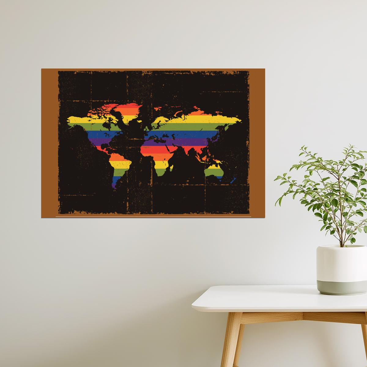 World Map | Rainbow Pride LGBT Map Poster