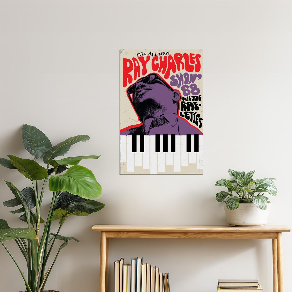 Ray Charles 68 Show | Vintage Concert Poster | Soul & Blues Wall Art