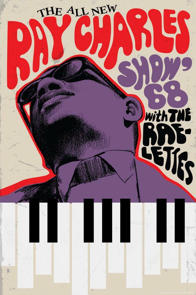 Ray Charles 68 Show | Vintage Concert Poster | Soul & Blues Wall Art
