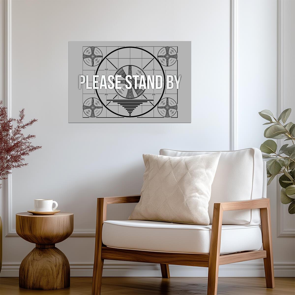 "Please Stand By" TV Test Pattern | Classic Television Broadcast | Vintage Retro Poster - Vintage & Retro Poster