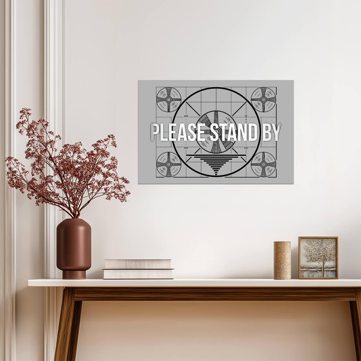 "Please Stand By" TV Test Pattern | Classic Television Broadcast | Vintage Retro Poster - Vintage & Retro Poster